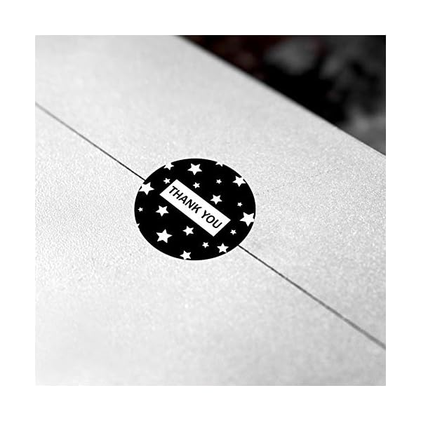 500 Stück Runde Thank You Aufkleber in 8 Designs mit Perforationslinie für Privaten und Geschäftlichen Gebrauch (Schwarz… – Bild 6