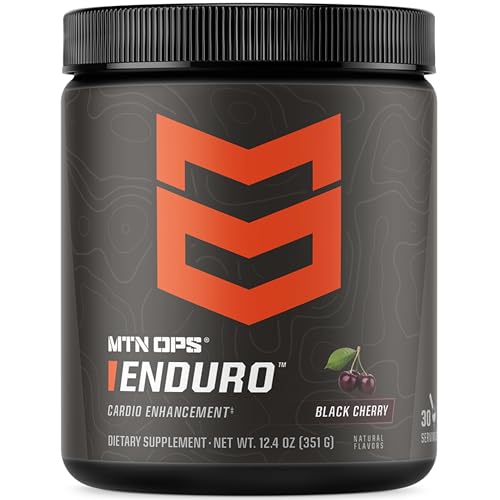 MTN OPS Enduro Nitric Oxide Pre Workout Powder Zero Sugar Stimulant Free Preworkout Caffeine Free with L Arginine L Citrulline Pump Formula 30 Servings Black Cherry