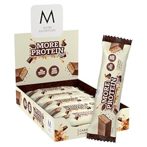 MORE Protein Bar, 10er Box Protein Riegel, 10 x 50 g, Caramel Crunch