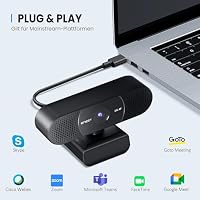 EMEET 2K Webcam - C960 2K Webcam mit Dual Mikrofon, Web Cam mit Objektivabdeckung, 70° Streaming Kamera mit Automatische Lichtkorrektur, PDAF Autofokus, PC Kamera Ideal für Zoom, Teams, Win10 – Ansicht 7