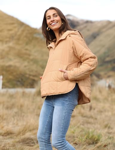 Bianstore Women's Oversized Puffer Jacket Lightweight Pullover Hoodies Winter Padded Coat Tops3