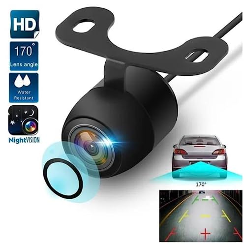 Image of Backup Camera, Waterproof IP68 Backup /Front View Camera, Car Rear View Camera Night Vision with Infrared LED, 170All-Round View, Reverse Camera for Cars, Trucks, RV, SUV, Van (Black)