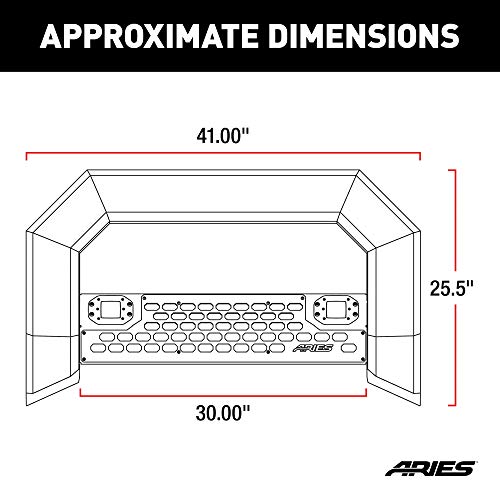 Image of ARIES 2155101 AdvantEDGE Chrome Aluminum Truck Bull Bar with Lights, Select Dodge, Ram 2500, 3500