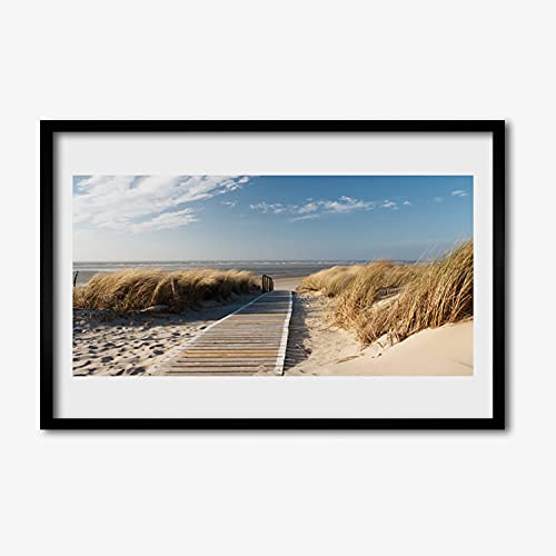 Affiche encadrée 60x40 cm paysage de plage pour tableau décoration murale salon