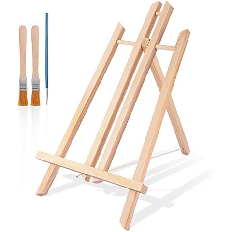 Viesap Staffelei, 40cm Hoch Staffelei Holz, Staffelei Kinder, Display Staffelei Klein, Staffelei Tisch, Mini Staffelei, Staffelei Holz Klein, Bild Ständer Aus Vollholz, Klappbar Und Höhenverstellbar Cover