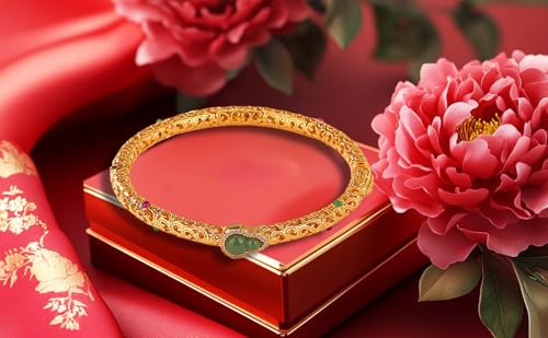 Bracelet en jade et argent 925 anti-ternissement style vintage - 3