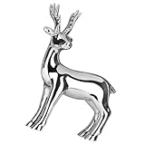 VALICLUD Keramik Tierfigur REH Dekorativ Galvanisiert Silbern Kleine Skulptur Tischdekoration