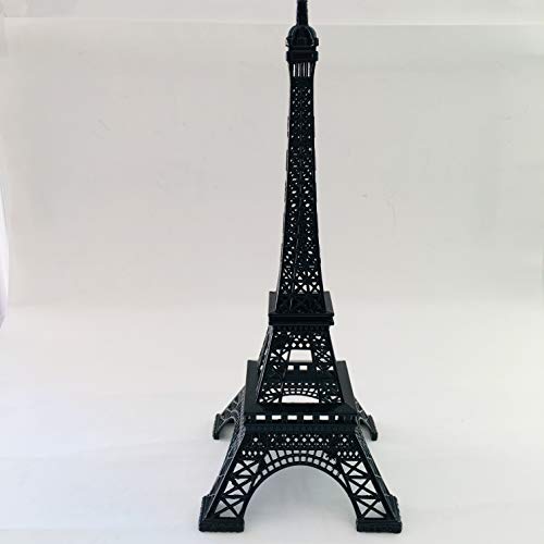 Vianaya - Torre Eiffel di Parigi decorativa in metallo e colori assortiti, misura media, 30 cm, colore: Nero