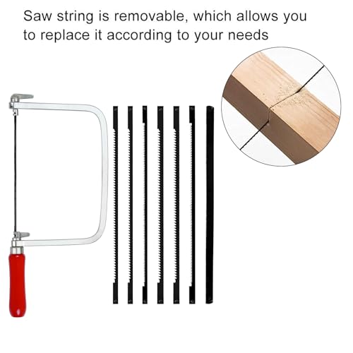 NCCHDZSW Laubsäge mit 7 Laubsägeblätter Verstellbare Laubsägenfür Holz Dekupiersäge 360 Grad drehbar Sortierte Sägeblätter Metallsäge für Metall und Holz Präzise Schnitte