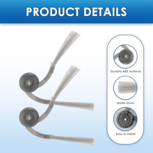 (10 Pack) QV 35A Replacement Side Brushes for Roborock QV 35A/ QV 35S/ Q10 S5/ Q10 X5/ Q7 M5/ QRevo Curv/ S5X/ 5A1/ 5XC/ QRevo S5V/ QRevo Edge/ S5A/ Saros 10R/ Saros 10/ Saros Z70 Robot Vacuum by SORACEDO - Used condition - Image 3