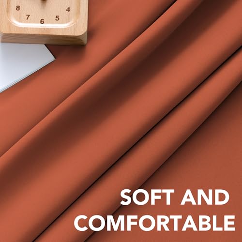 Image of H.VERSAILTEX Blackout Curtains Thermal Insulated Window Treatment Panels Room Darkening Blackout Drapes for Living Room Back Tab /Rod Pocket Bedroom Draperies, 52 x 45 Inch, Orange, 2 Panels