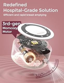 Momcozy Breast Pump V1 Pro Hospital-Grade, Hands-Free & Portable Wearable Pump, Upgraded Electric Pump with 3 Fine-Tuned Rhythms|15 Levels, Come with Leak-Proof