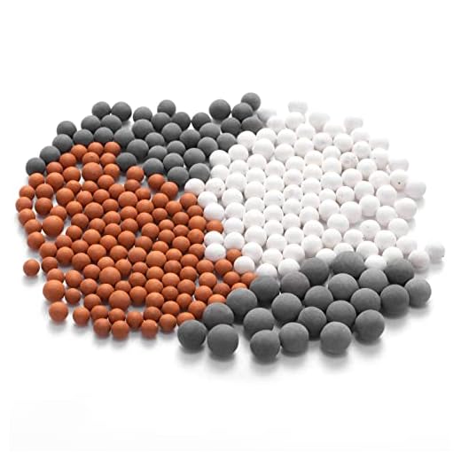 XYCING Filtration Stone Beads Filter for Filtered Shower Head - Mineral Stone Bead Balls for Purifying Water (Red Gray White)