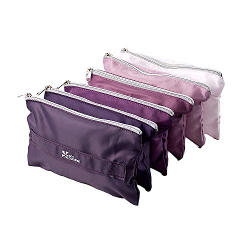 Erin Condren Designer Desk Accessories - Plum Ombre Accordion Zipper Pouch - 6 Pouches. Colorful, Stylish, Storage for All Your Pens, Pencils, Markers & Favorite Organization Accessories