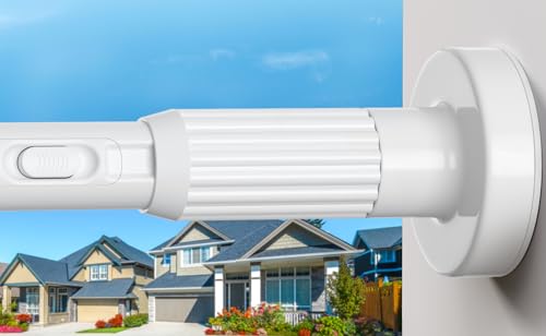 Image of Long Tension Rod 41-103inch White Tension Curtain Rods no Drilling | 1.26 inch Diameter Outdoor Curtain Rod for Patio,Windows,Anywhere Heavy Duty Spring Rods Adjustable