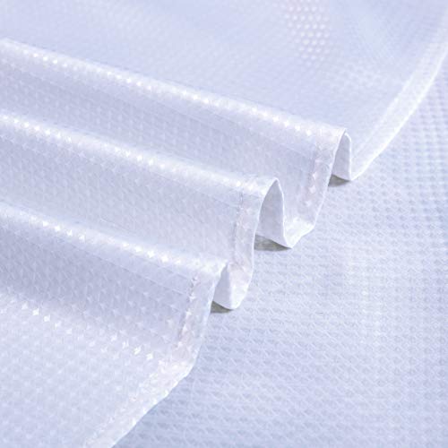 Avershine Waffle Weave Shower Curtain Polyester Fabric Washable (White Waffle Weave 72X80) #TOP5