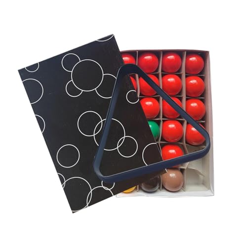pistro Ensemble de 22 Mini Boules de Billard en Résine, Accessoires Complets pour Table de Billard, Petites Boules de Queue de Billard- 38 mm avec trépied