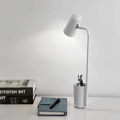 Lampe de bureau orientable en fer avec rangement porte-stylo pour table de salon
