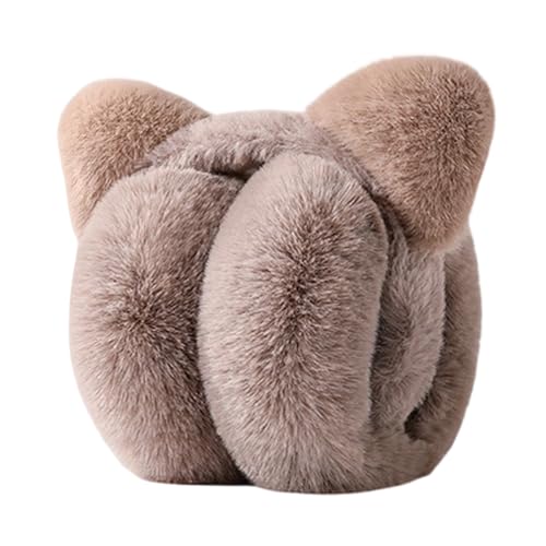 Orejeras de invierno, lindas fundas de felpa plegables a prueba de viento para mujer, orejeras peludas, calentadores de orejas, para deportes de nieve al aire libre, ciclismo, esquí, senderismo