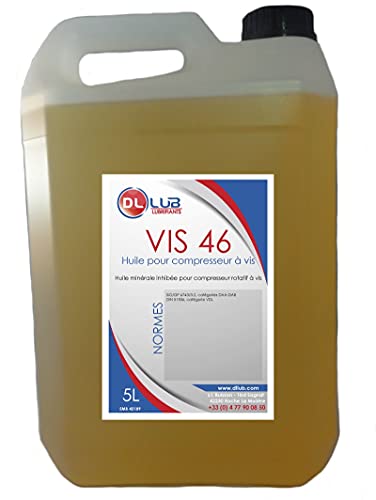 DLLUB - HUILE POUR COMPRESSEUR MINÉRALE A VIS 46-5 litres