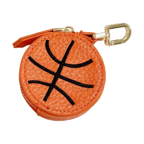 Stylish Sports Theme Keychain Coin Wallet, PU Leather Accessory for Students Professionals Fashionable Sports Keychain Purse