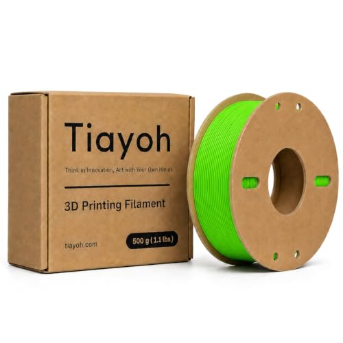 Tiayoh Bright Green PLA 3D Printer Filament 1.75mm, ±0.02mm, 500g, 1.1lbs