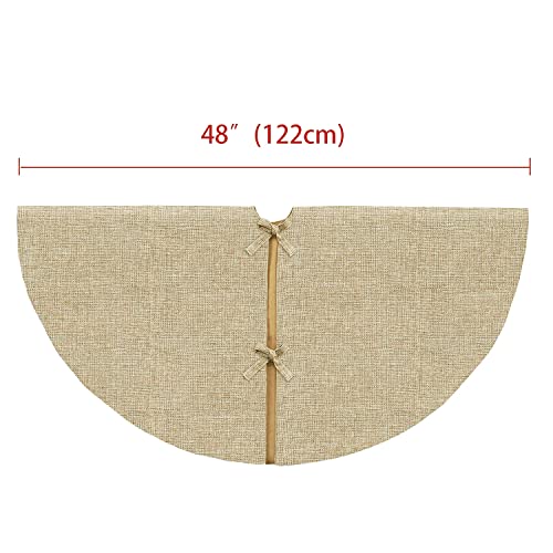 Ivenf-Christmas-Tree-Skirt-48-inches-Large-Burlap-Double-Layer-Plain-Tree-Skirts-Rustic-Jute-Tree-Skirt-for-Xmas-Holiday-Home-Decor-Fall-Winter-Farmhouse-Brown-Burlap-Christmas-Decorations-Indoor Ivenf Christmas Tree Skirt 48 inches Large Burlap Double Layer Plain Tree Skirts Rustic Jute Tree Skirt for Xmas Holiday Home Decor Fall Winter Farmhouse Brown Burlap Christmas Decorations Indoor