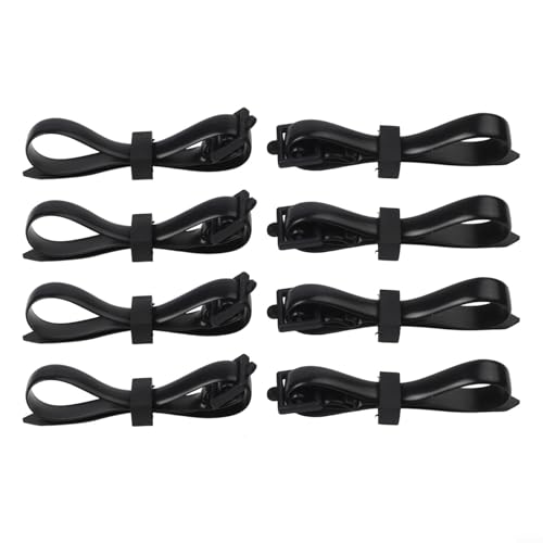 Eawfgtuw Lot de 8 attaches réglables en PVC pour plantes avec boucle pour arbustes, arbres fruitiers et plantes en pot dans les jardins, les cours et les forêts - Flexible - Noir - 30 x 1,3 cm