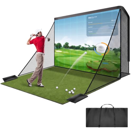 Silipull Golf Cage Net with Simulator Impact Screen Heavy St...
