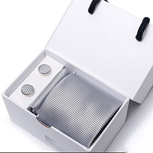 Set de corbata, pañuelo y gemelos de seda para hombre