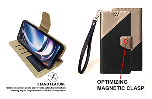 Image of SBMS Flip Cover Back Case Cover for Vivo Y27 with Magnatic Closure | Inbuilt Stand | Card & Money Pocket (Multicolor Black)