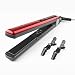 Hair Straightening Flat Iron for Straightens and Curls Hair, Straightener with 1 Inch Floating Plates, Flat Iron with Temperature Adjustment Button LED Digital Display and Auto Shut Off Red
