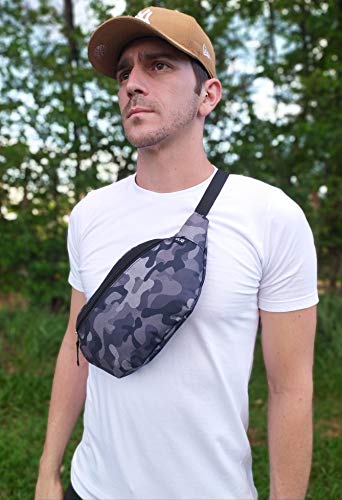 Pochete de Cintura Corrida Academia Porta Celular Camuflada Cor:Cinza