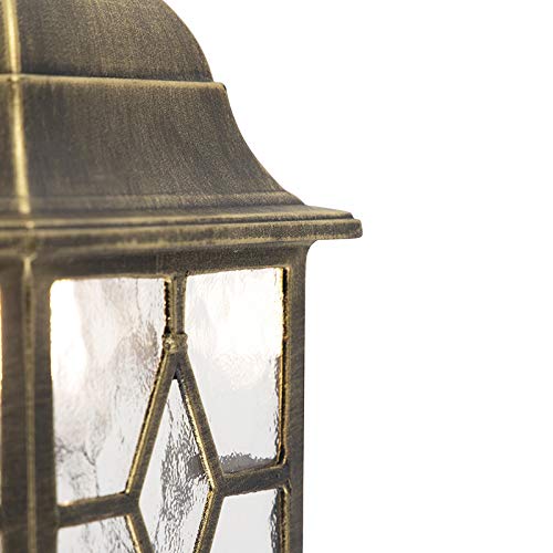 Qazqa - Landhaus I Vintage Romantische Außen Wandleuchte Bronze - London I Außenbeleuchtung - Aluminium Würfel I Quadratisch - LED geeignet E27