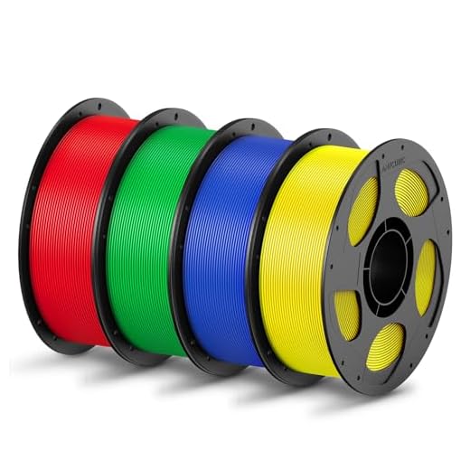 ⚡ ANYCUBIC PLA Filament 1.75mm Bundle, 3D Printing PLA Filament 1.75mm Dimensional Accuracy +/- 0.02mm, 1KG Reusable Spool (2.2 lbs), 4KG Red + Green + Blue + Yellow