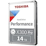 Toshiba X300 PRO 14TB High Workload Performance for Creative Professionals 3.5-Inch Internal Hard Drive – Up to 300 TB/Year Workload Rate CMR SATA 6 GB/s 7200 RPM 512 MB Cache - HDWR51EXZSTB
