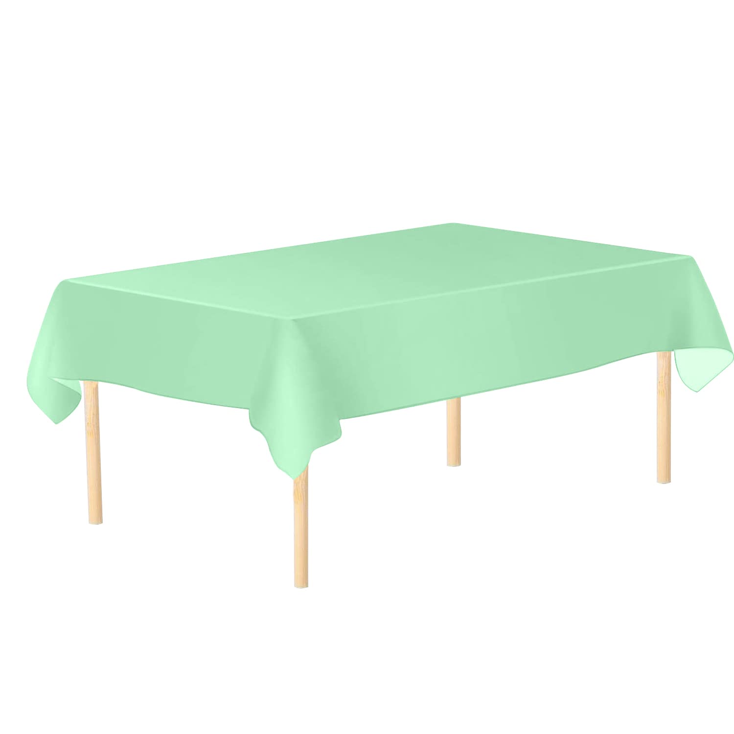 Trimming Shop 54" x 72" Disposable Plastic Table Cover - Waterproof Rectangular Kitchen Tablecloth, Wipe Clean Table Protector, Durable Green Colour Table Liner - Pack of 6 โ image 1