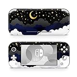 ZOOMHITSKINS Switch Lite Accessories, Compatible for Nintendo Switch Lite Skin, Arabian Night Sky Star Cloud Black White Dark Blue, 3M Vinyl, Durable & Fit, Easy to Install, Made in The USA