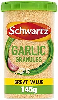 Schwartz Garlic Granules Drum | 145 G | Ground from Whole Dried Cloves | Full-bodied Flavour and Aroma | Rich & Flavourful Taste | Perfect for Bolognese, Pasta Sauces, Pizza & Stir Fry