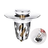 HAOMIAO Bathroom Sink Stopper, Brass Pop Up Wash Basin Plug Cover for Bathtub drains, Anti-Clogging