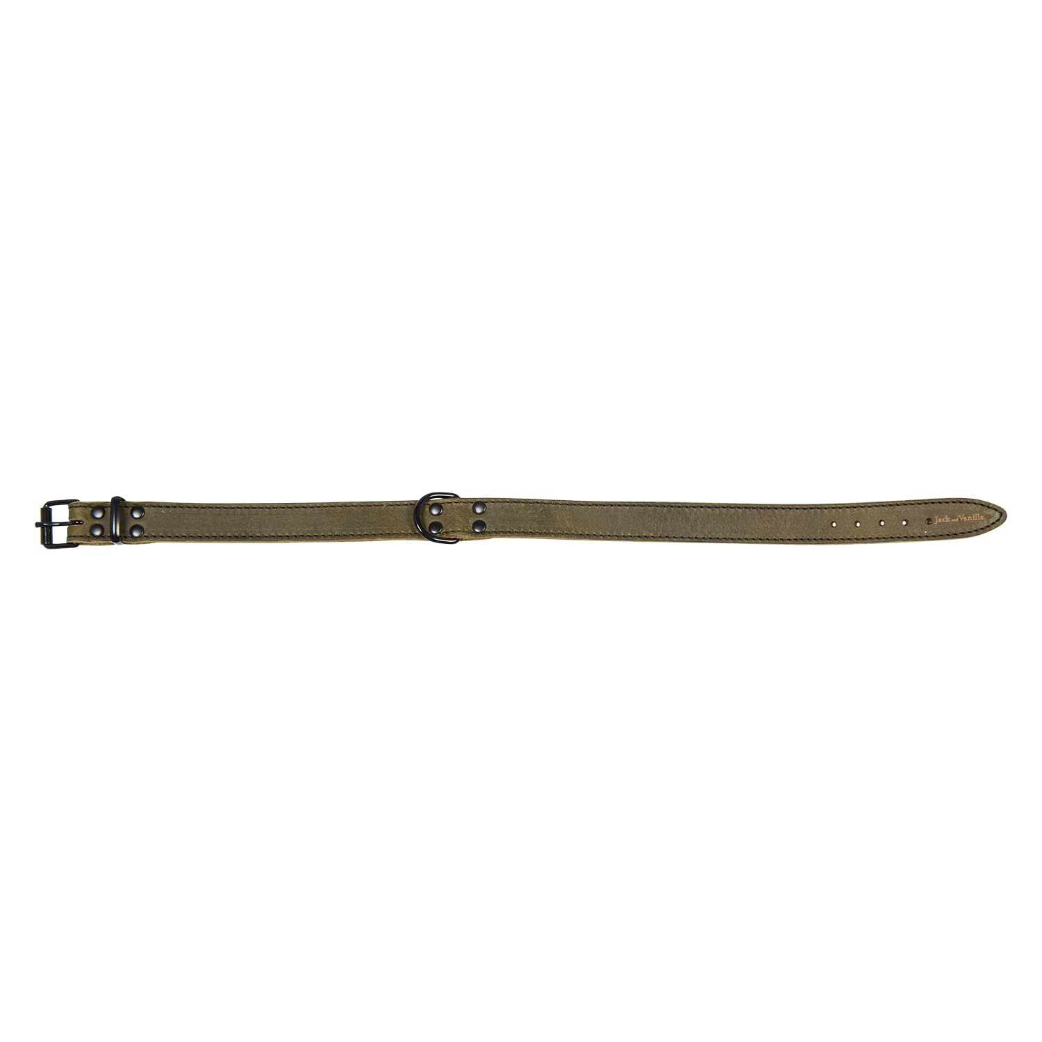 Jack and Vanilla, Black Label Dog Collar, for Small Medium and Large Dogs, Adjustable, Solid, Effective Closure, Color Green