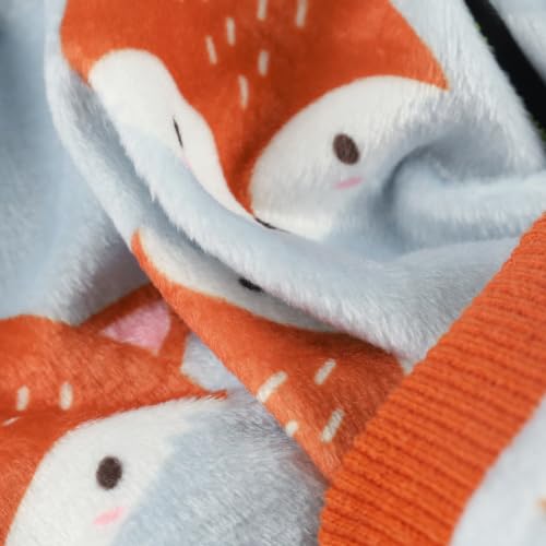 Image of Fitwarm Funny Fox Dog Pajamas, Warm Dog Onesie, Dog Clothes for Small Dogs Girl Boy, Lightweight Velvet, Pet Outfit, Gray, Orange, Small