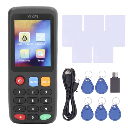 X7 NFC-Kartenleser, RFID-Kartenkopierer, Lesegerät, Schreibgerät für IC-ID-Karten, Smartcard-RFID-Kopierer, ID-IC-Lesegerät, HD-Vollfarbbildschirm (5 UID-Schnallen. 5 UID-Karten)