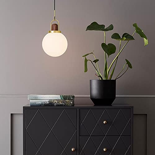 Lámpara de madera estilo japonés moderna y sencilla con pantalla redonda 4