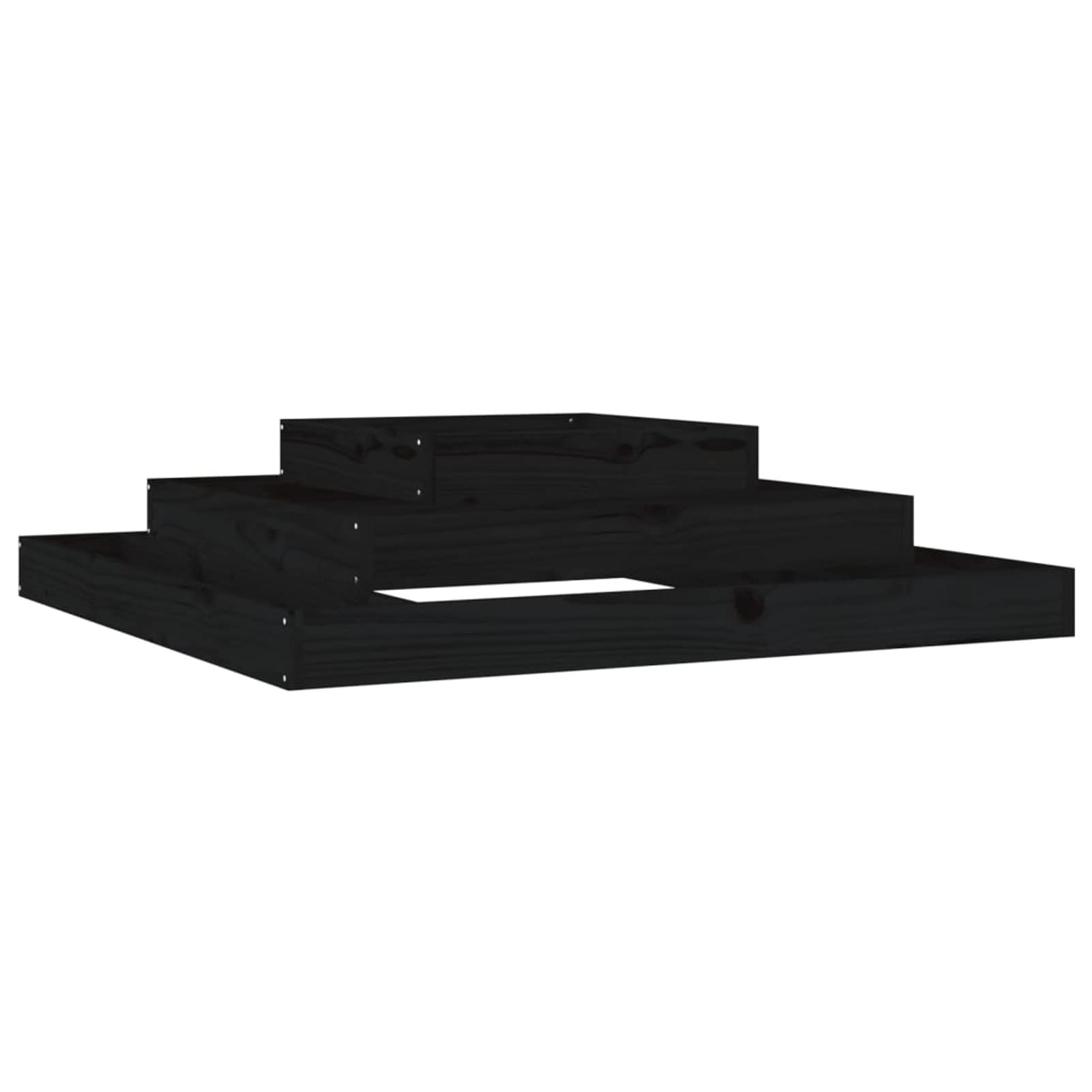 Homgoday Schwarzer Blumenkasten 110 x 110 x 27 cm aus massivem Kiefernholz,  Blumenkasten fr den Auenbereich, Blumenkasten fr Balkon, Pflanzgef mit  Gitter fr den Garten: Amazon.de: Garten