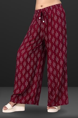 Image of Women's Cotton Rayon Flair Printed Pocket Regular Palazzo Pack of 2