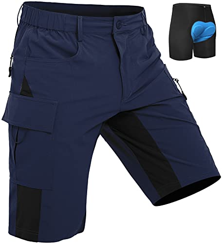 Wespornow Short de VTT rembourré pour homme - bleu - XX-Large Cover