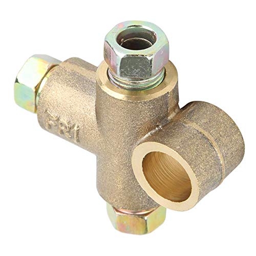 KIMISS 3-Wege-T-förmiges Bremsen-T-Stück mit 3 Außenmuttern Short Union M10 3/16 Zoll Rohr 10 mm