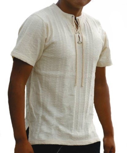 Polo en coton bio pour homme leger et anti irritation blanc naturel pour peaux sensibles