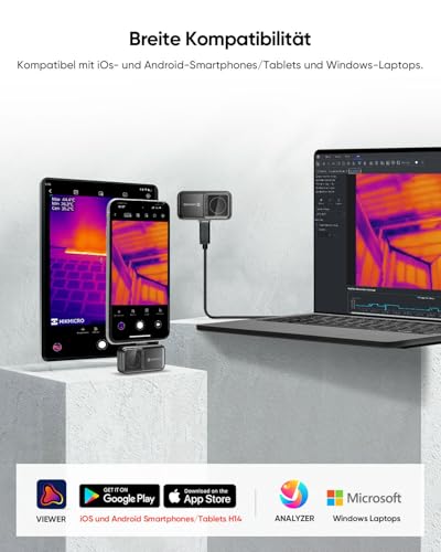Wärmebildkamera HIKMICRO Mini2 V2 – iOS/Android, 256 x 192 IR-Auflösung, SuperIOR, 50° Weitwinkel, USB-C/Lightning (unterstützt iPhone 17)